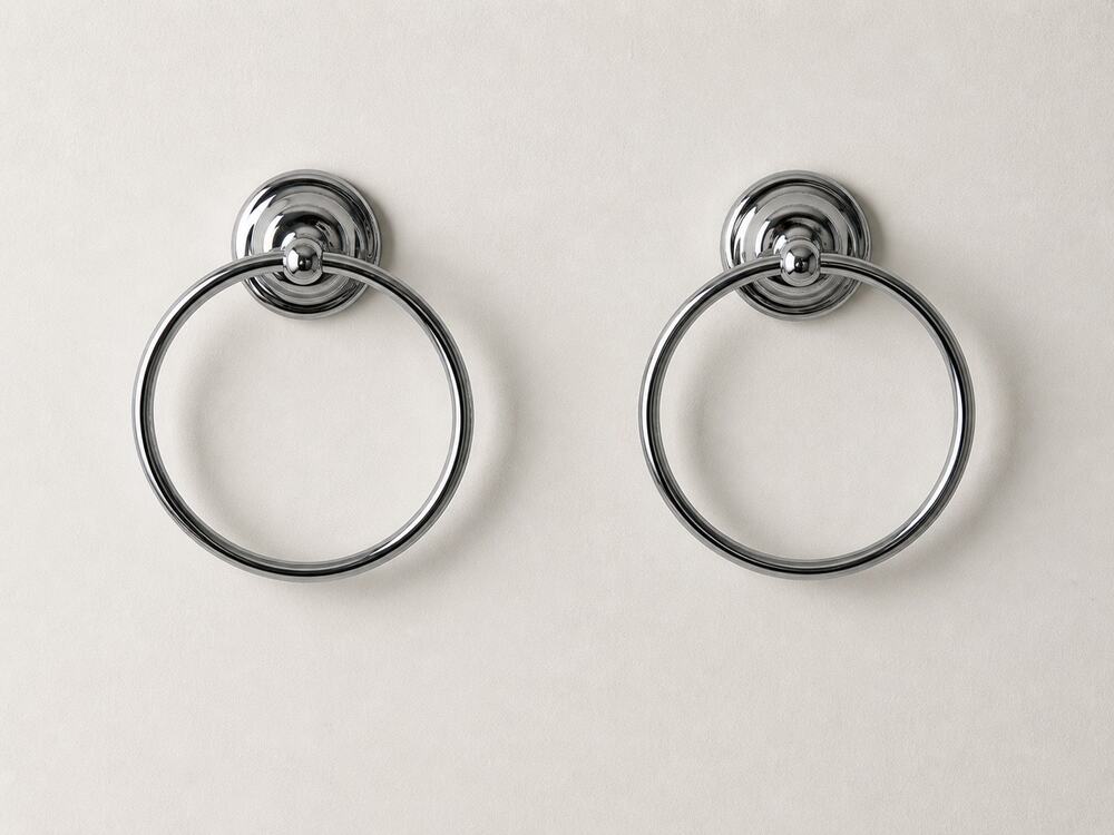 Delta 76022C College Circle Chrome Towel Ring 7600 Series NEW 1997 NOS Set 2 Vtg